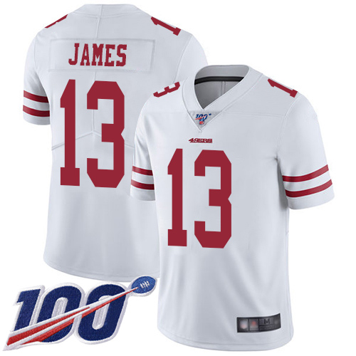 San Francisco 49ers Limited White Men Richie James Road NFL Jersey 13 100th Season Vapor Untouchable